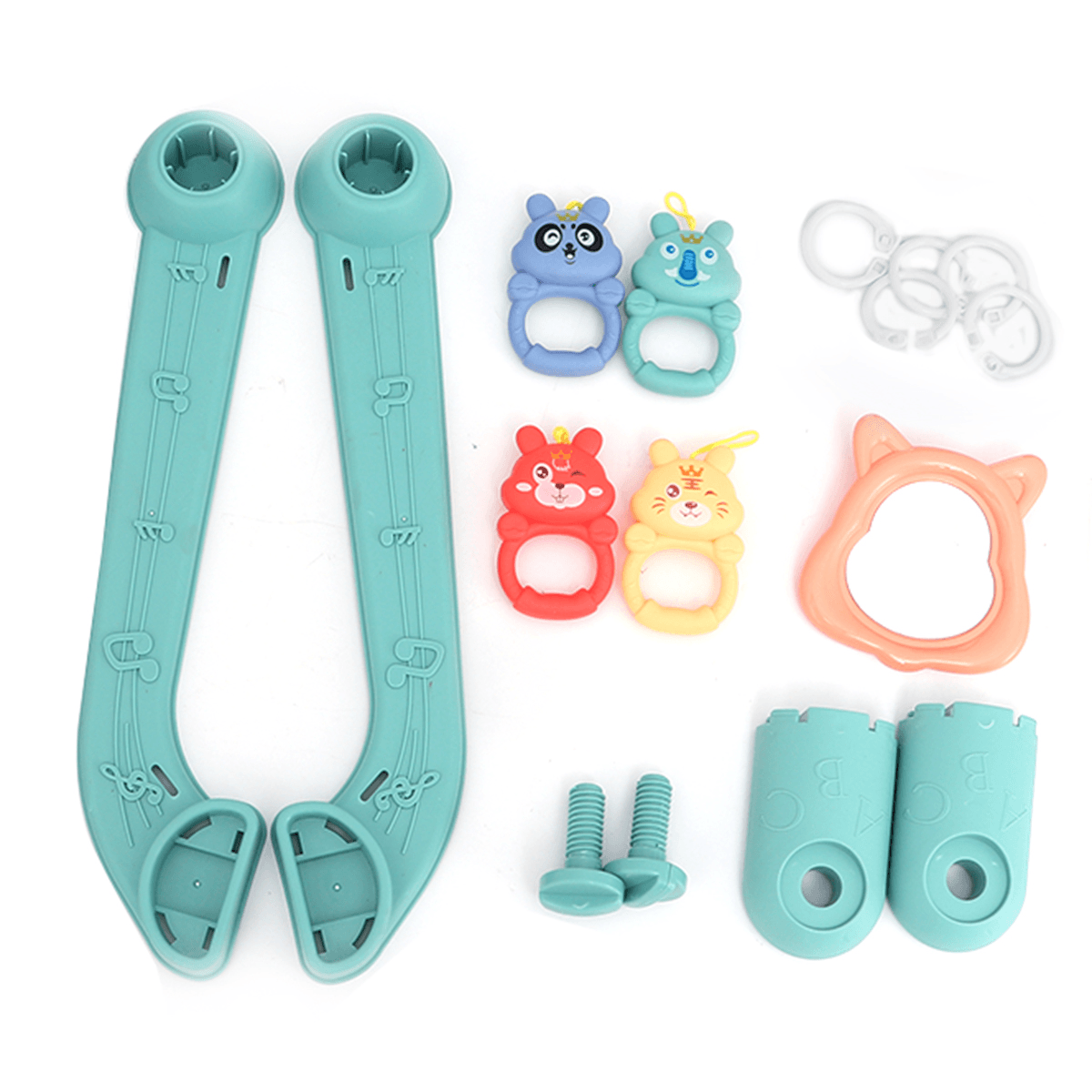 76*56*43CM 2 in 1 Multi-Functional Baby Gym with Play Mat Keyboard Soft Light Rattle Toys for Baby Gift