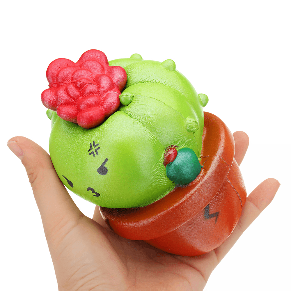 Momocuppy Cactus Flower Pot Squishy 18Cm Slow Rising with Packaging Collection Gift Soft Toy