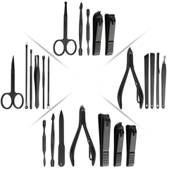 Y.F.M® 16Pcs Portable Nail Clipper Manicure Pedicure Set Earpick Pedicure Kit