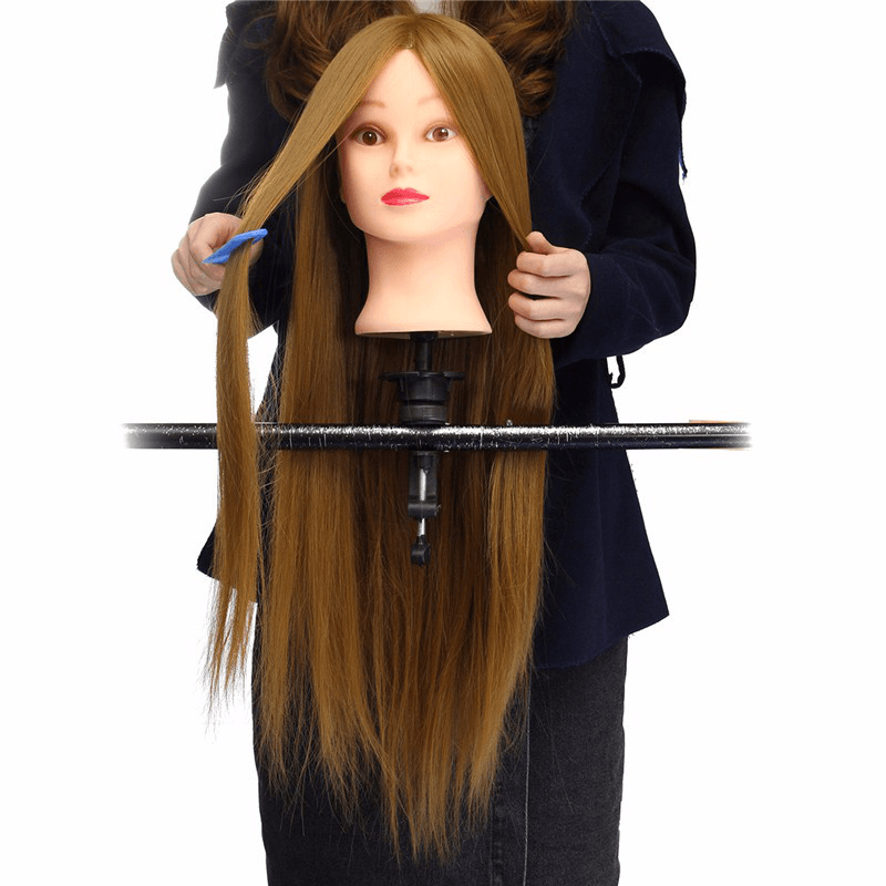 26 "Marrone Chiaro 30% Capelli Umani Formazione Manichino Testa Modello Parrucchiere Trucco Pratica con Morsetto