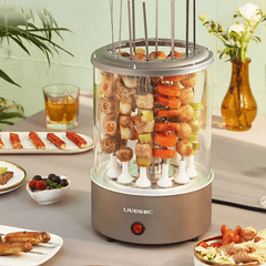 LIVEN KL-J120 Automatische rotierende Kebab-Maschine, 1100 W, Knopfsteuerung, 360° automatischer rotierender Braten aus ökologischer Kette