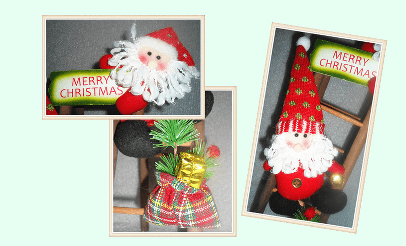 Christmas Party Home Decoration Santa Claus Skiman Ladder Toys for Kids Children Gift