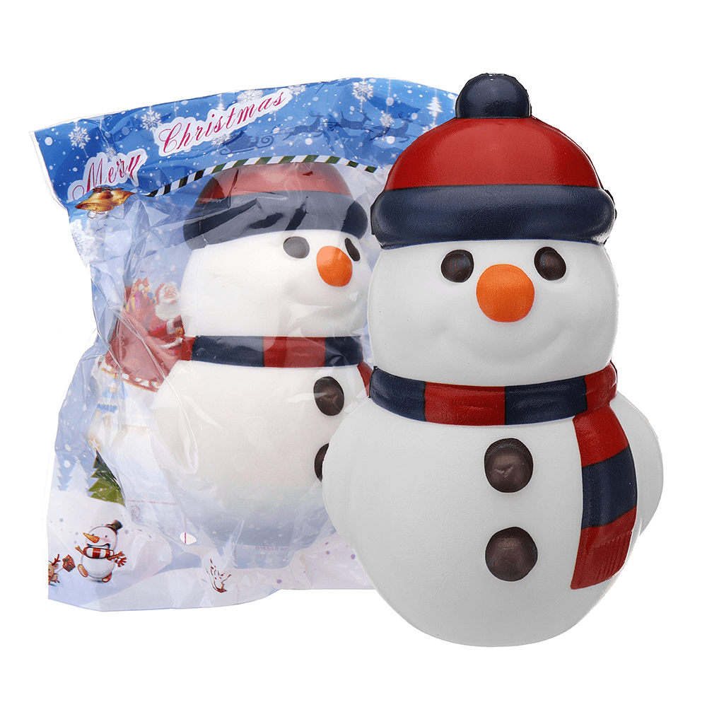 Cooland Weihnachts-Schneemann-Squishy, ​​14,4 x 9,2 x 8,1 cm, weich, langsam aufsteigend, mit Verpackung, Sammlung, Geschenkspielzeug