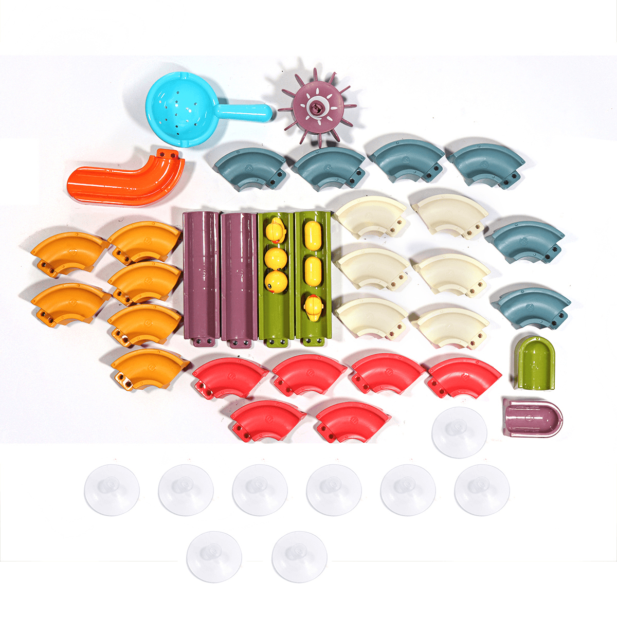 Rich Color Baby Bathroom Duck Play Water Track Slideway Game DIY Assembly Puzzle Early Education Set Toy for Kids Gift