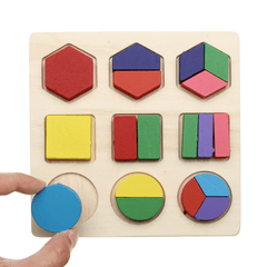 Early Education Children Jigsaw Puzzle Toy Wooden Geometric Board Cognitive Matching Board