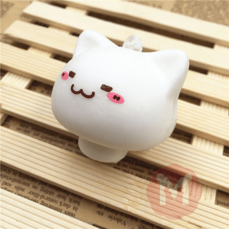 Squishy Toys Mushroom Cat Kawaii Cartoon Cute Face Decor Bag Cell Phone Straps