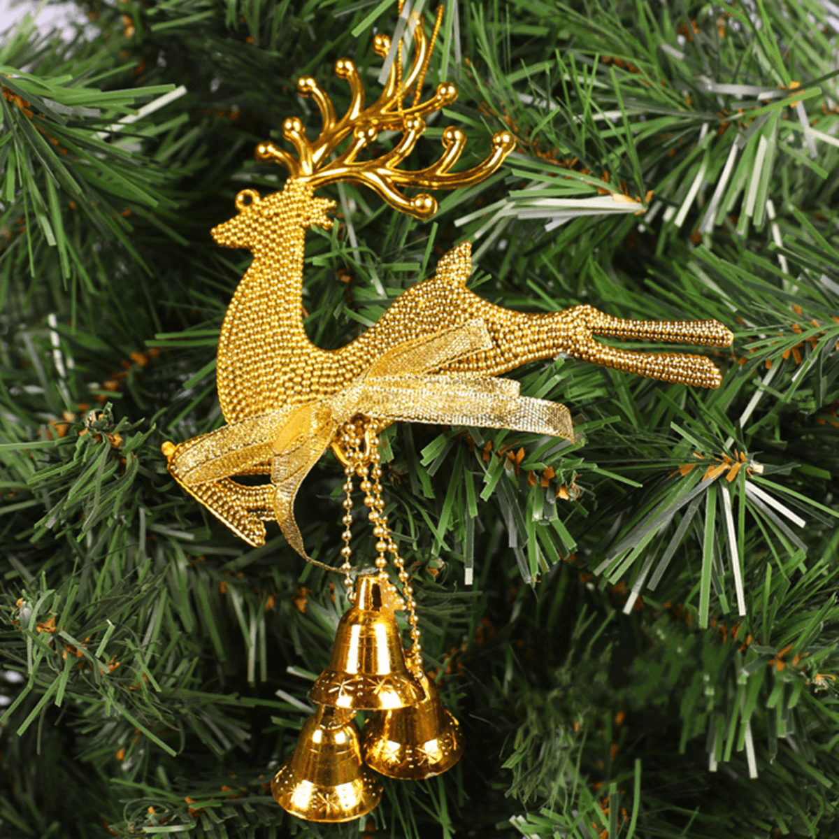 Christmas Tree Reindeer Elk Deer Bell Ornament Pendant Xmas Party Hanging Decor