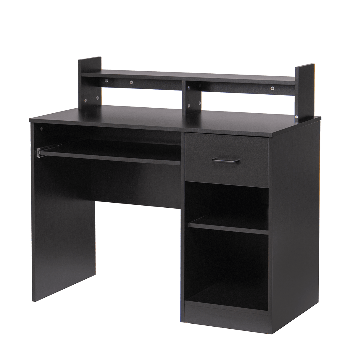 Computer Desk with Drawers Storage Shelf Keyboard Tray Home Office Laptop Desk Desktop Table for Small Spaces