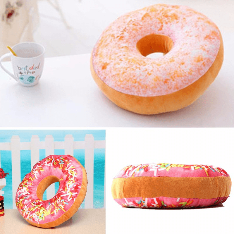 Donut Plush Stuffed Toy Soft Doughnut Food Back Saddle Car Set Kids Gift Decor