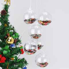 6PCS Weihnachten Party Dekoration 5CM Pailletten Transparent Ball Flitter Ornament Kinder Kinder Geschenk