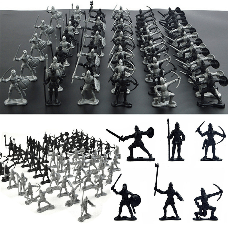 28PCS Soldier Knight Horse Figures & Accessories Diecast Model for Kids Christmas Gift Toys