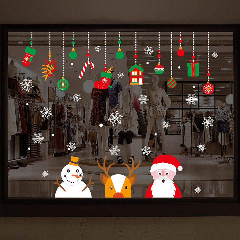 Miico XH9294 Weihnachtsaufkleber, Heimdekoration, Aufkleber, Fenster- und Wandaufkleber, Shop, dekorative Aufkleber