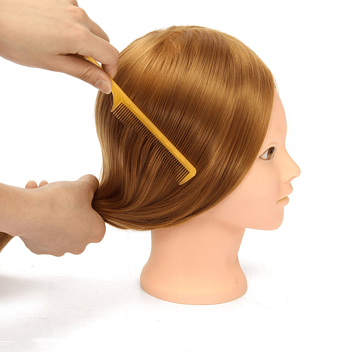 24'' Hairdressing Human Hair Practice Makeup Training Mannequin Head with Clamp