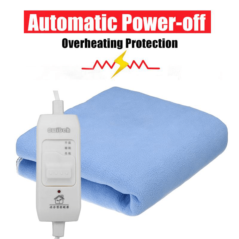 Baizheng 110V 60W 115/65CM Electric Blanket Automatic Overheat Protection Function with Adjustable Temperature Regulator for Bedroom Sets