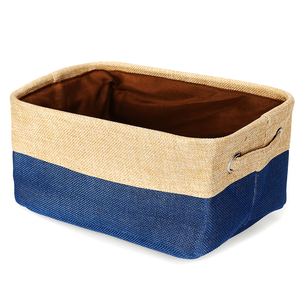 Eight Kinds of Cotton & Linen Blue/Grey Storage Basket without Cover for Kid Toys