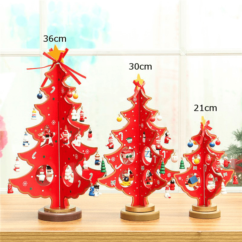 3D Wooden Christmas Tree Table Decoration Hanging Ornament