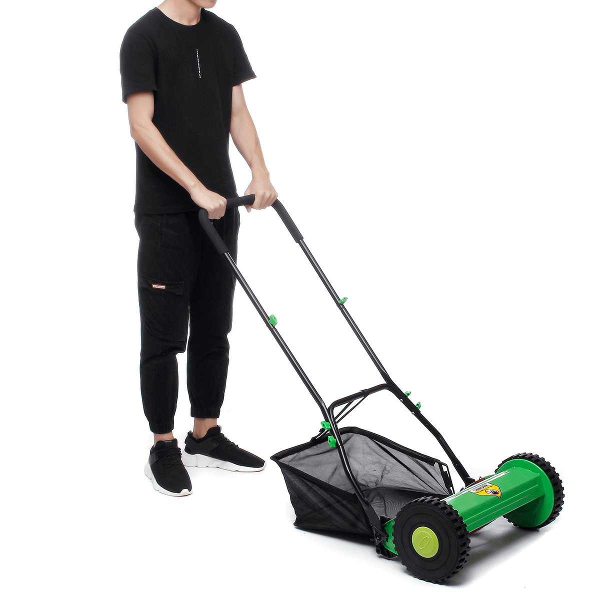 25L Compact Hand Push Lawn Mower Courtyard Home Reel Mower No Power Lawnmower