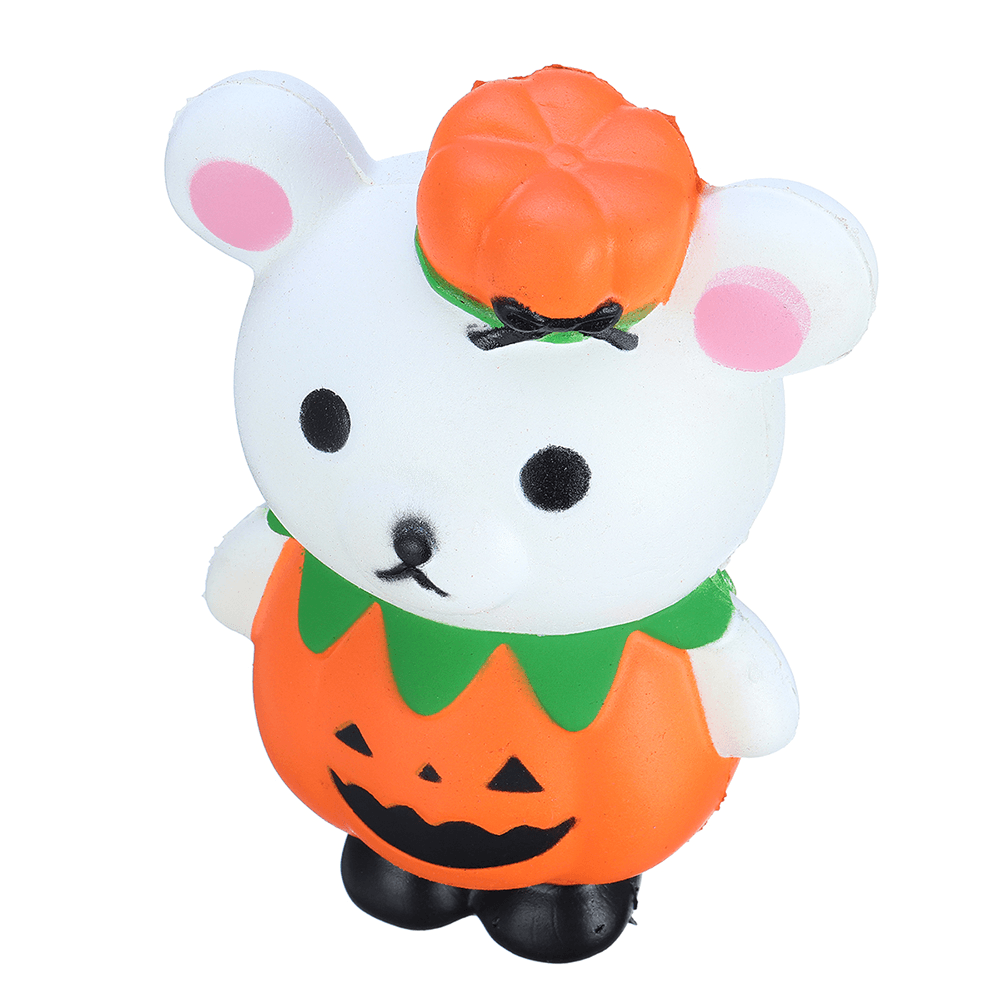 Gigglebread Halloween Pumpkin Bear Squishy 13*9.5*6.5CM Licensed Slow Rising with Packaging