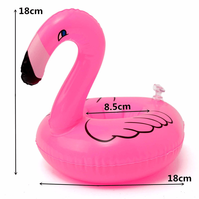 5PCS Inflatable Flamingo Drink Can Holder Party Pool Home Decor Kids Toy