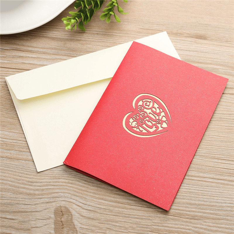 Creative Red Paper Carving 3D Card Thanksgiving Day Gift for Families Toys