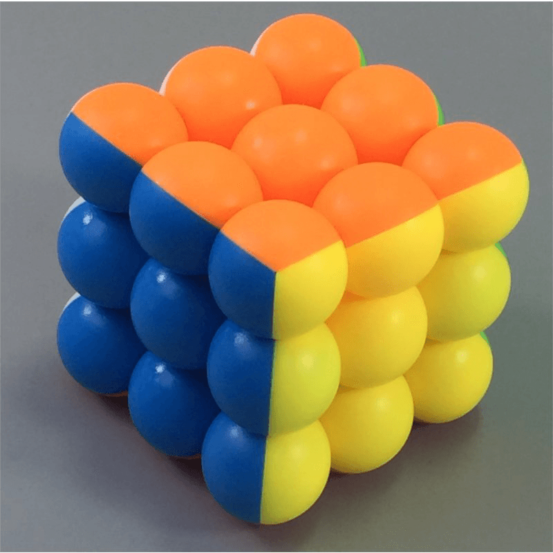 Bola redonda clásica juguetes de cubo mágico 3X3X3 PVC pegatina bloque rompecabezas cubo de velocidad