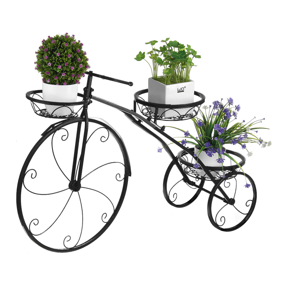 3 Tier Bicycles Plant Stand Metal Flower Pots Garden Decor Shelf Rack