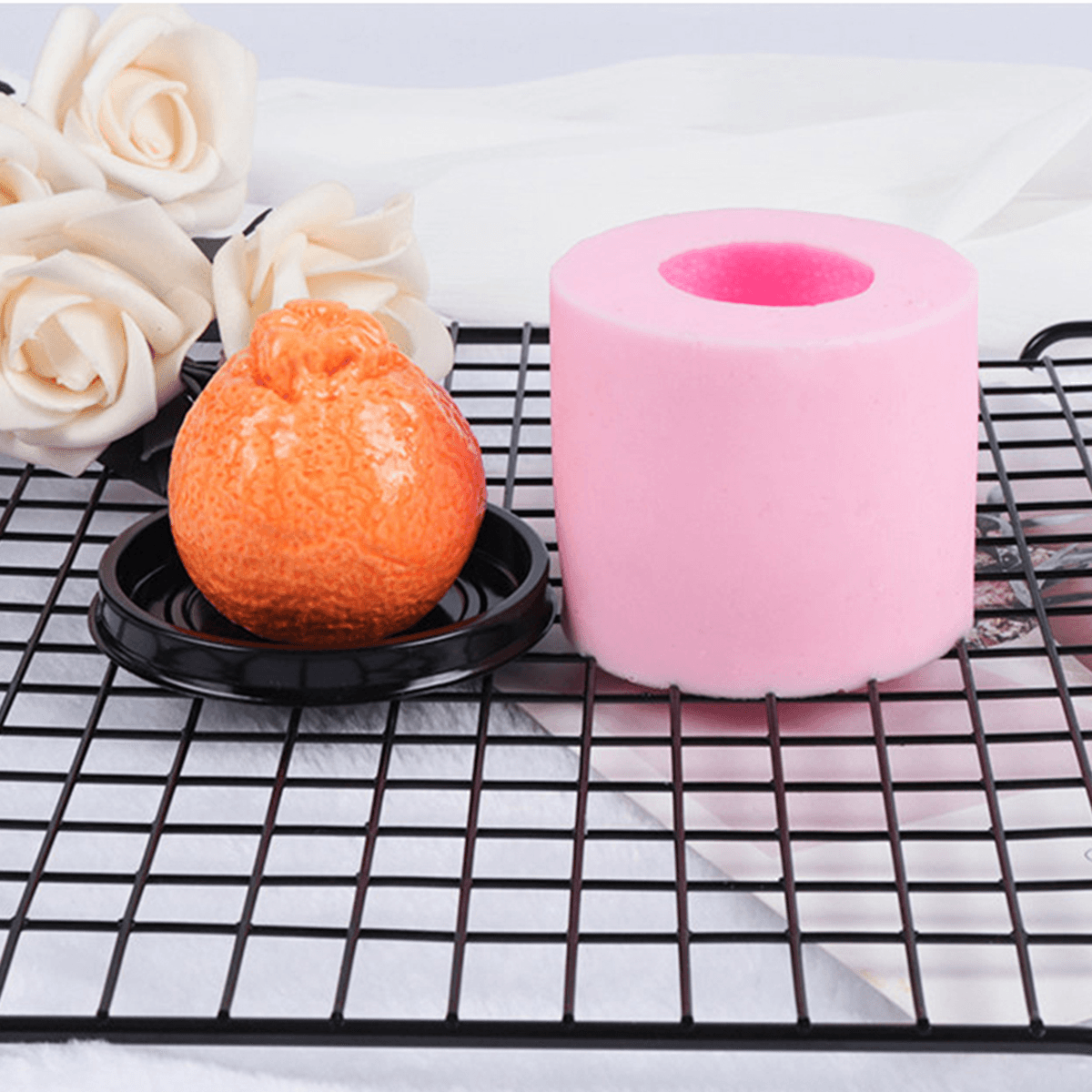 3D Orange Shape Candy Mold DIY Silicone Soap Tool Christmas Cake Decor