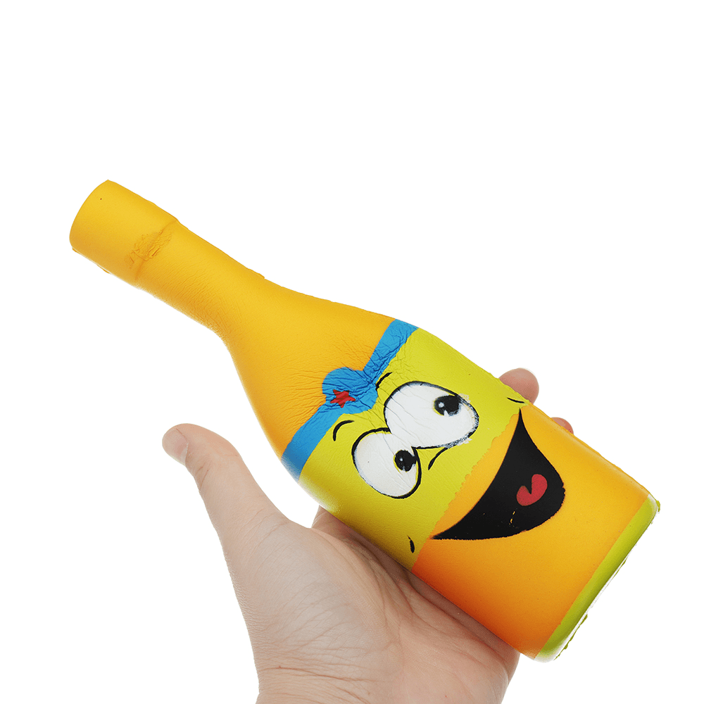 Squishy Jumbo Gelbe Bierflasche, 20 cm, langsam steigend, weiche Sammlung, Geschenk, Dekoration, Spielzeug