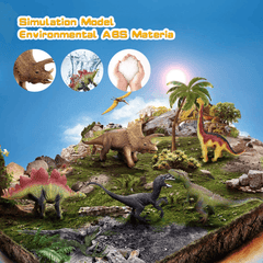 Dinosaurier-Spielzeug, Dinosaurier-Figuren mit Aktivitätswelt, Spielmatte und Bäumen, pädagogisch realistisches Dinosaurier-Spielset zum Erstellen einer Dino-Welt, einschließlich Triceratops, Velociraptor, für Kinder, Jungen und Mädchen