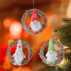 Hanging Non-Woven Hat with Heart Rattan Swedish Santa Gnome Handmade Figurine Home Ornaments Christmas Decoration Toys Table Decor