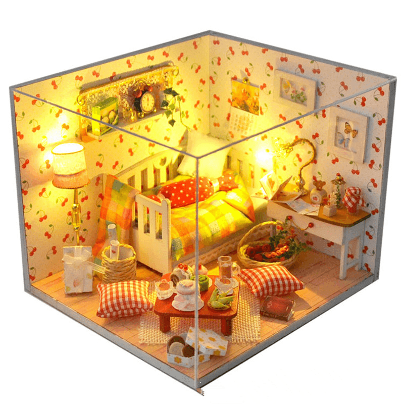 T-Yu TY12 Herbst Obsthaus DIY Puppenhaus mit Abdeckung Licht Geschenk Sammlung Dekor Spielzeug