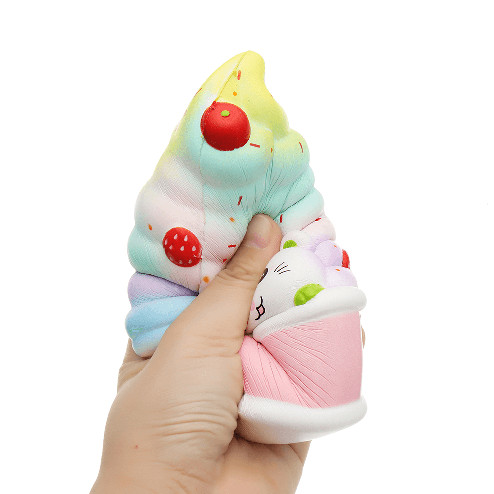 Leilei Cat Ice Cream Squishy 12CM Slow Rising with Packaging Collection Gift Soft Toy