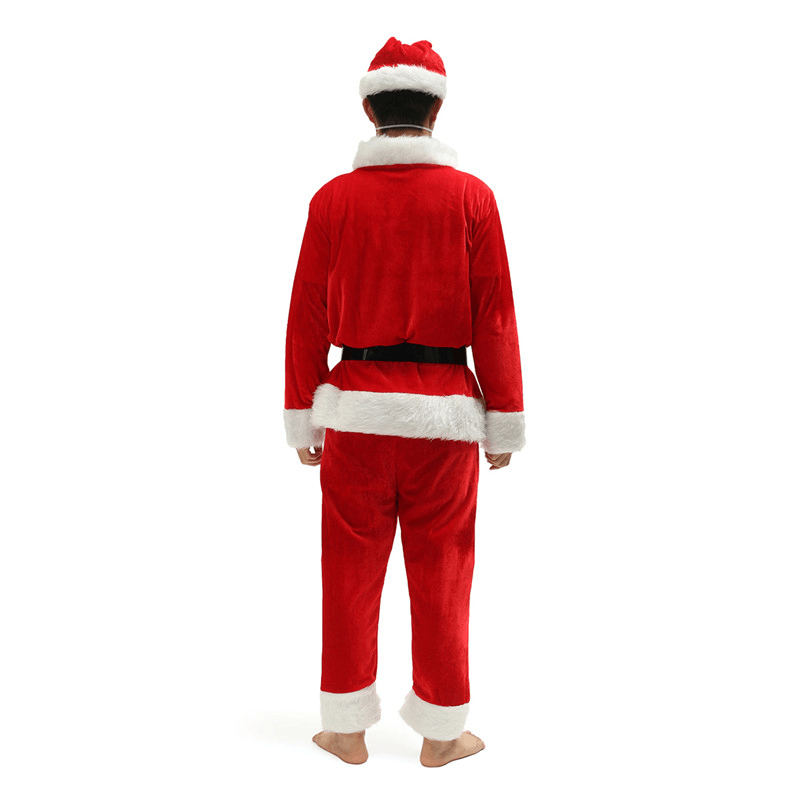 Traje rojo de Papá Noel para hombre, traje de Navidad, tamaño rojo, Cosplay