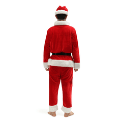 Traje rojo de Papá Noel para hombre, traje de Navidad, tamaño rojo, Cosplay