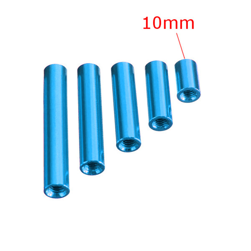 Suleve™ M3AR7 M3 Aluminum Alloy Standoff Studs 10-35Mm Blue round PCB Board Spacers Standoffs 10Pcs