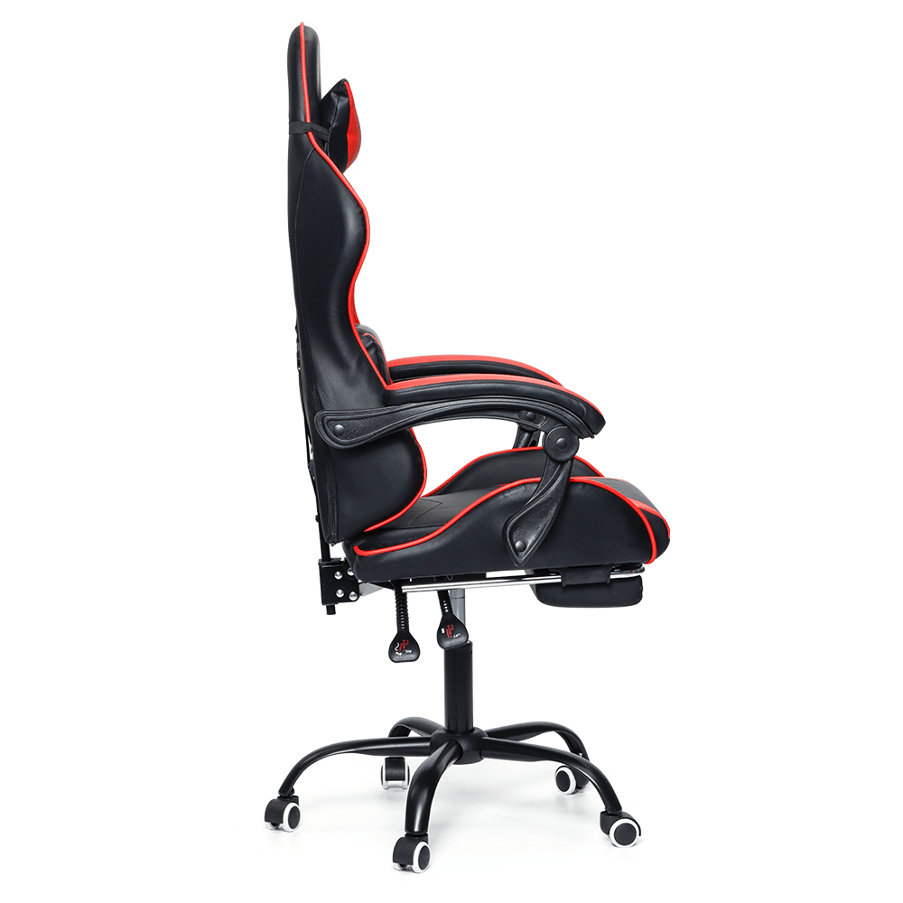 Douxlife® Racing GC-RC02 Gaming-Stuhl, ergonomisches Design, 150° neigbar, dick gepolsterte Rückenlehne, integrierte Armlehne, einziehbare Fußstütze für das Heimbüro