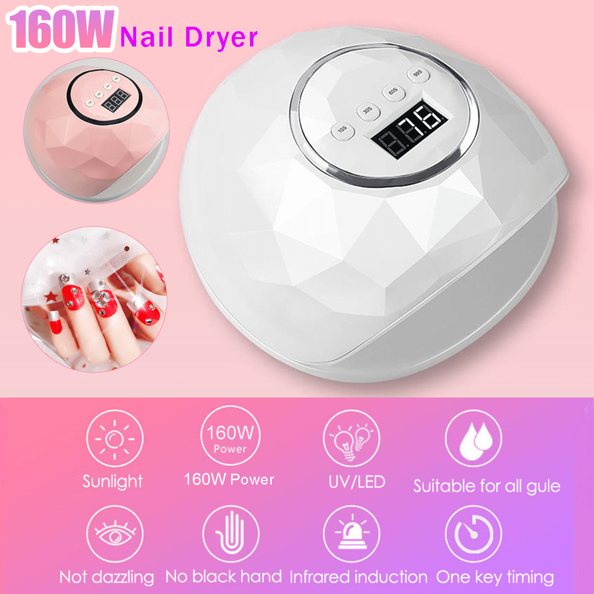 Professional SUN X5 plus UV LED Lamp 54W Nail Dryer with Auto Sensor LCD Display 36 LED Nail Dryer Lamp for Manicure Gel