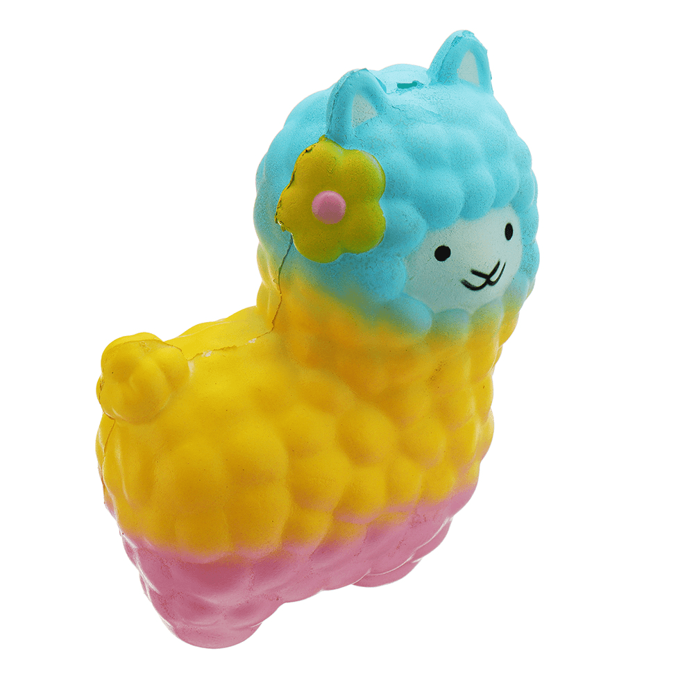 Alpacas coloridas Squishy 18 * 14 CM Colección de crecimiento lento Regalo Juguete suave