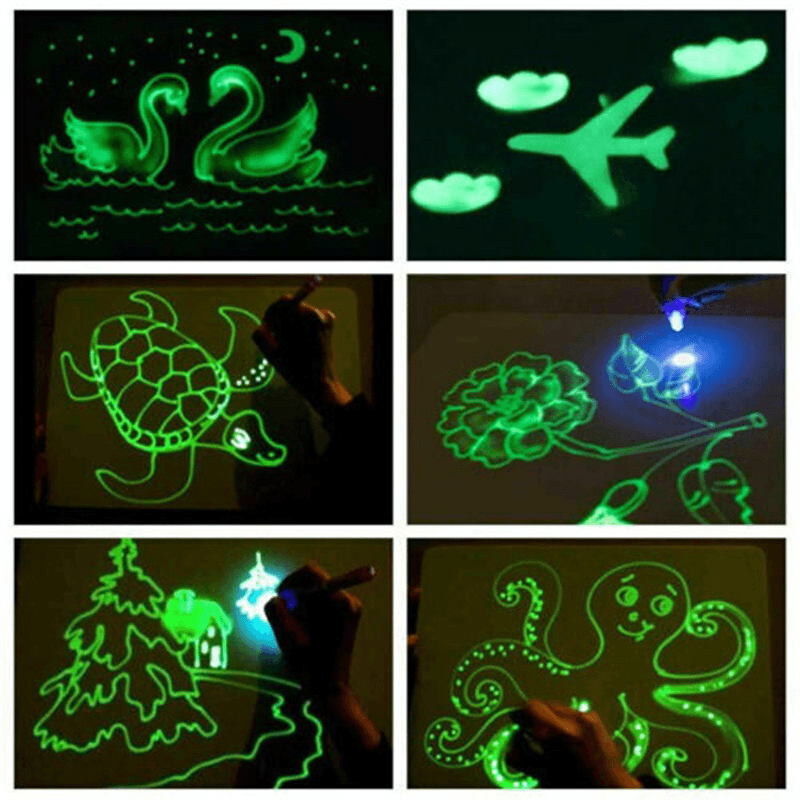 A3 Size 3D Children'S Luminous Drawing Board Toy Draw with Light Fun for Kids Family