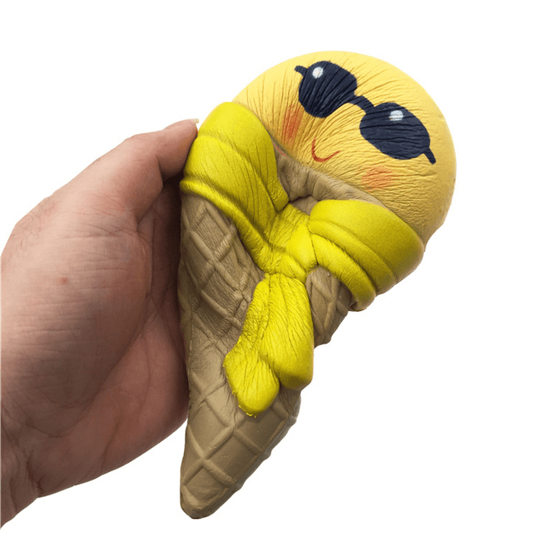 Squishyfun Ice Cream with Sunglasses Scarf Squishy 18Cm Slow Rising with Packaging Collection Gift