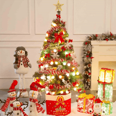 3-7Ft Pre-Lit Fiber Optic Artificial Christmas Tree Decoration LED Multicolor Lights Stand