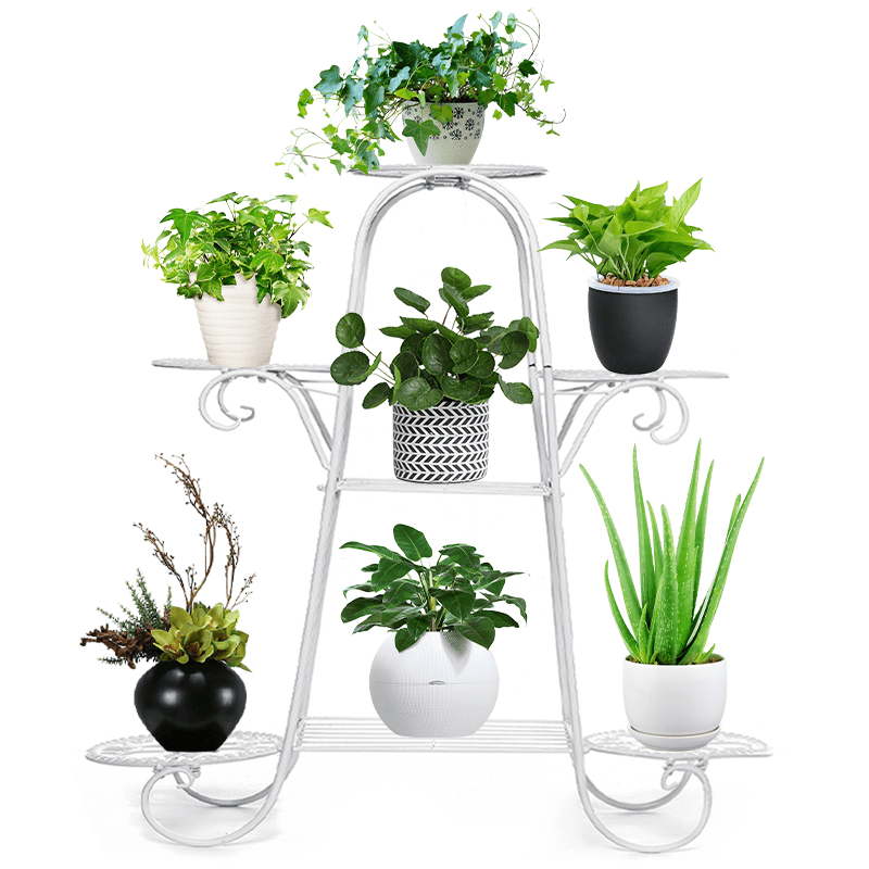 7-Layer Flower Stand Wrought Iron Shelf Indoor Creative Art Rack