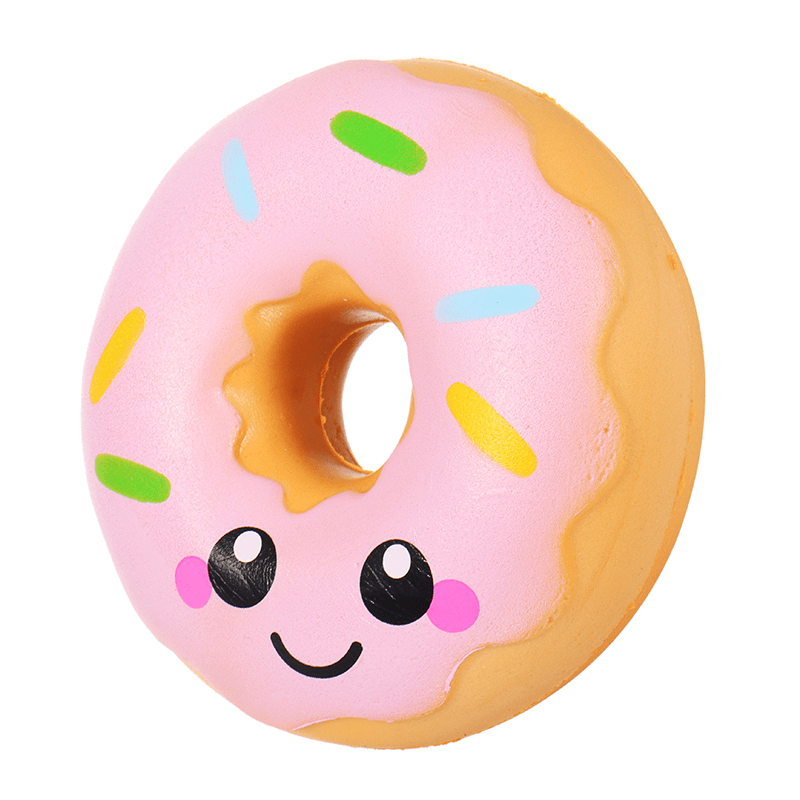 Sanqi Elan 10Cm Squishy Kawaii Smiling Face Donuts Charm Bread Kids Toys with Package