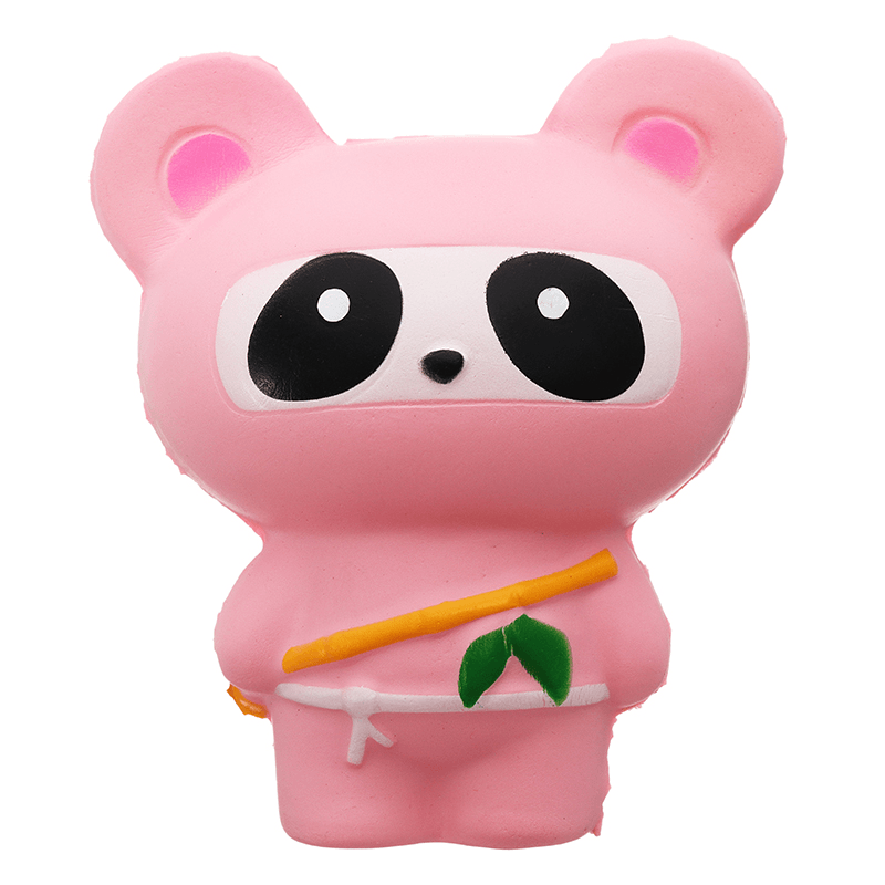 Pink Bear Squishy Panda Ninja Suit Soft Toy 13.5Cm Slow Rising Bag con embalaje de regalo