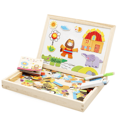 Wooden DIY Magnetic Drawing Board Forest Paradise Children'S Early Educational Learning Toys