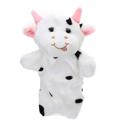 27CM Stuffed Animal Cow Hand Puppet Classic Children Figure Puppet Toys Plush