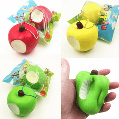 Sanqi Elan Simulation Cute Apple Soft Squishy Super Slow Rising Original Packaging Ball Chain Kid Toy