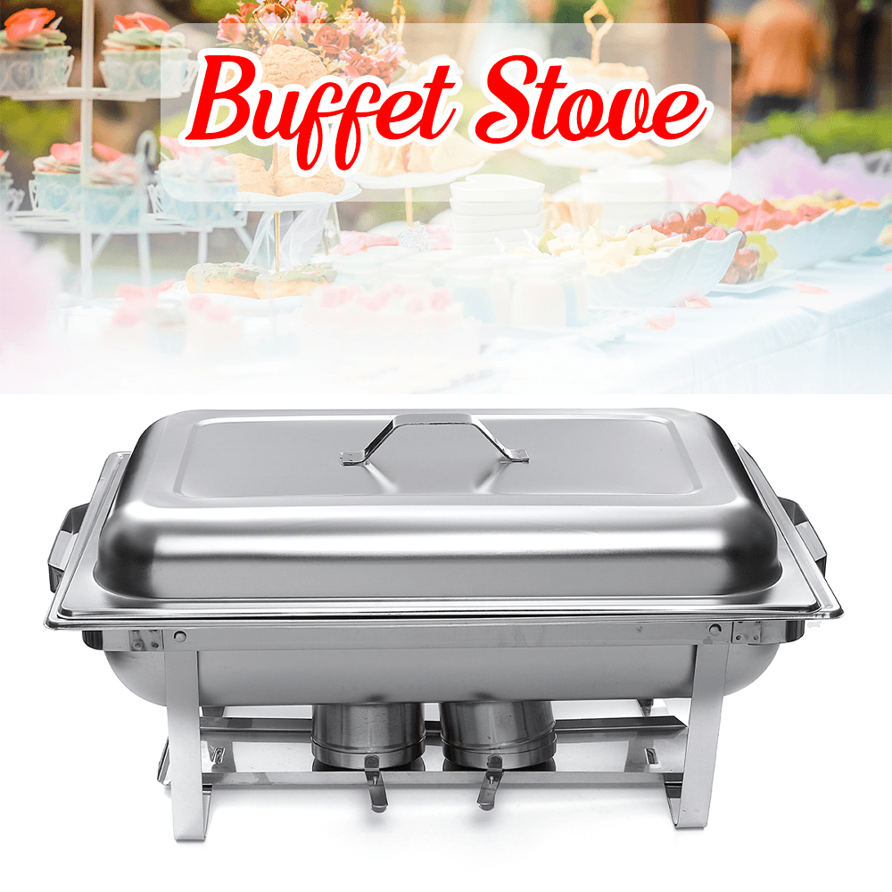 9L ein Set Buffet-Herd mit zwei Platten, variable Wärmeregelung, Speisenwärmer, Aufbewahrung, Dekoration, Dekorationen für Hochzeit, Party, Kantine