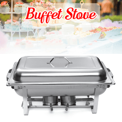 9L ein Set Buffet-Herd mit zwei Platten, variable Wärmeregelung, Speisenwärmer, Aufbewahrung, Dekoration, Dekorationen für Hochzeit, Party, Kantine