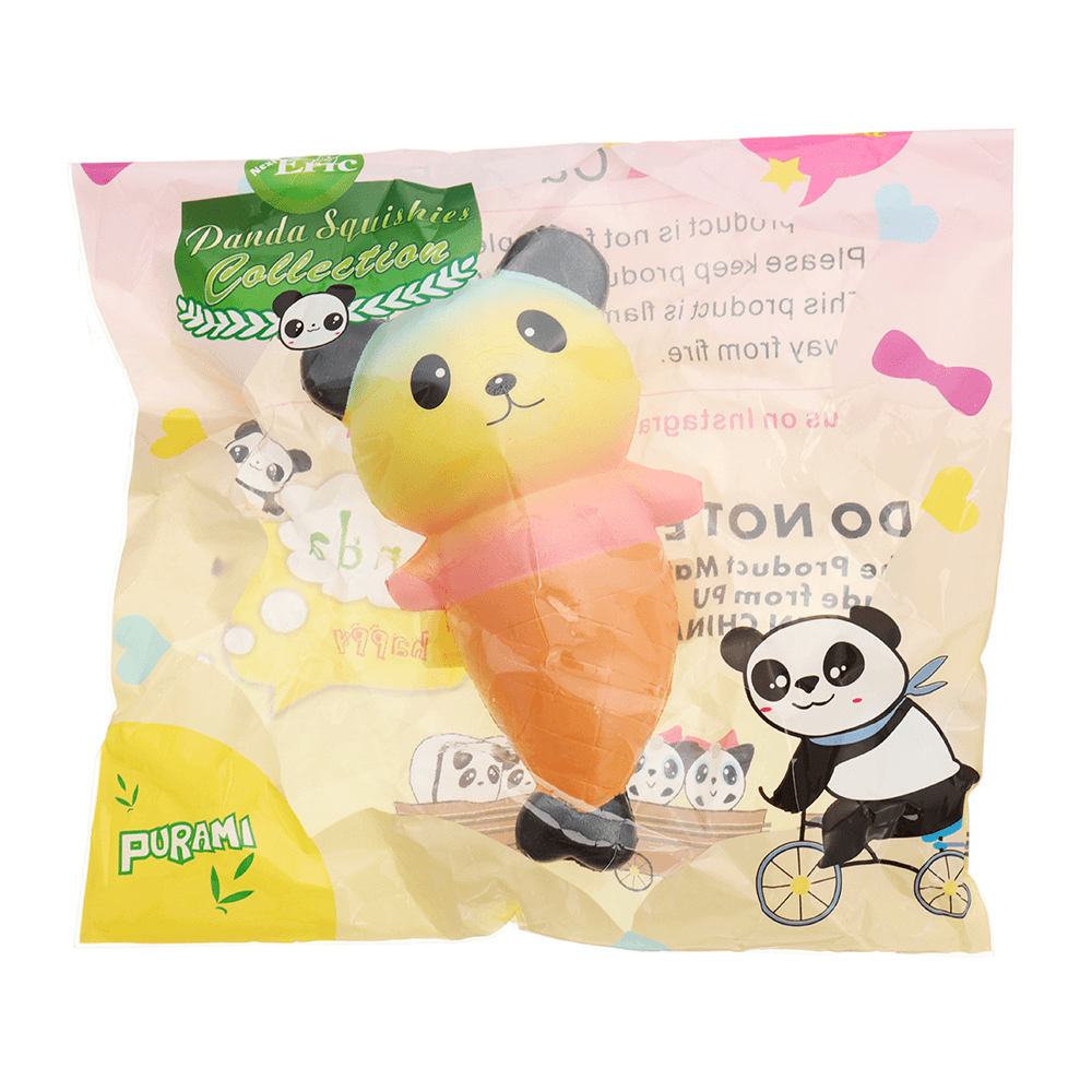 PURAMI Panda Squishy 16 cm, langsam aufsteigend, mit Verpackung, Sammlung, Geschenk-Stofftier